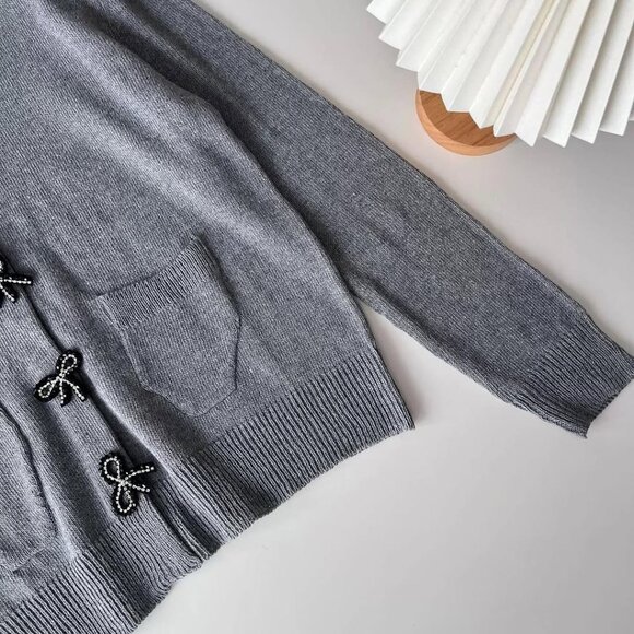 RARE!!! ZARA Gray Embellished Knit Top NWT - Picture 15 of 16